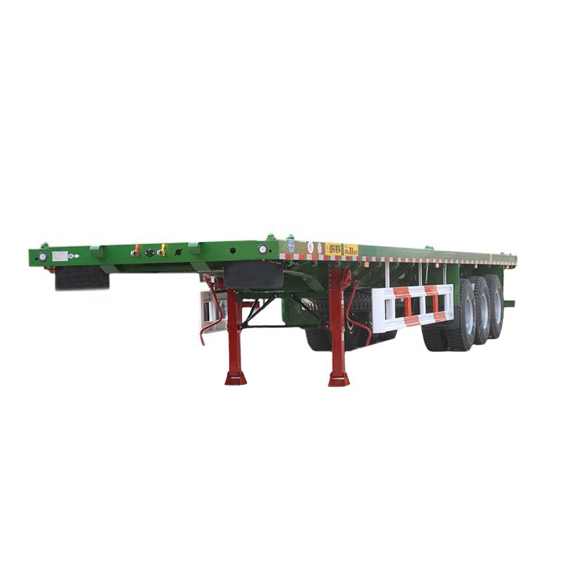 3 Axle Flatbed Container Trailer For Loose Cargo